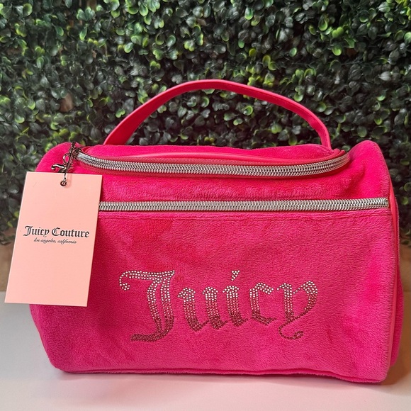 Juicy Couture Handbags - Juicy Couture Pink & Silver Makeup Bag (NEW)